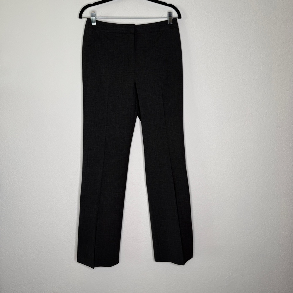 Lafayette 148 Pants Menswear Style Charcoal Gray Wool Blend Tailored Size 6